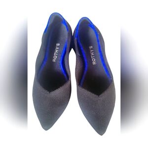 Rothy's The Point Women's Black Solid Knit Flats Sz 7.5